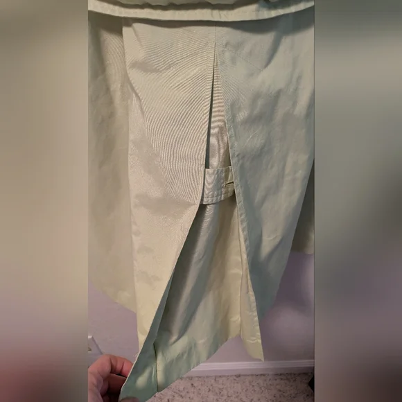 London Fog Bright Lime Green Trench Coat - Picture 4 of 12